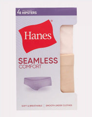 Hanes Girls’ Tween Underwear Seamless Hipster Pack, Neutrals, 4-Pack