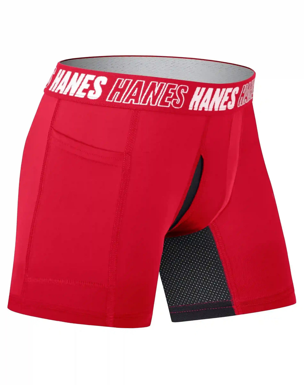 Hanes Moves Boys' Anti-Chafe Long Leg Boxer Brief Underwear, Assorted Colors, 6-Pack