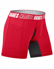 Hanes Moves Boys' Anti-Chafe Long Leg Boxer Brief Underwear, Assorted Colors, 6-Pack