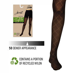 Hanes EcoSmart® Women's Diamond Outline Tights - Control Top Shaping Tights  - Patterned Hosiery