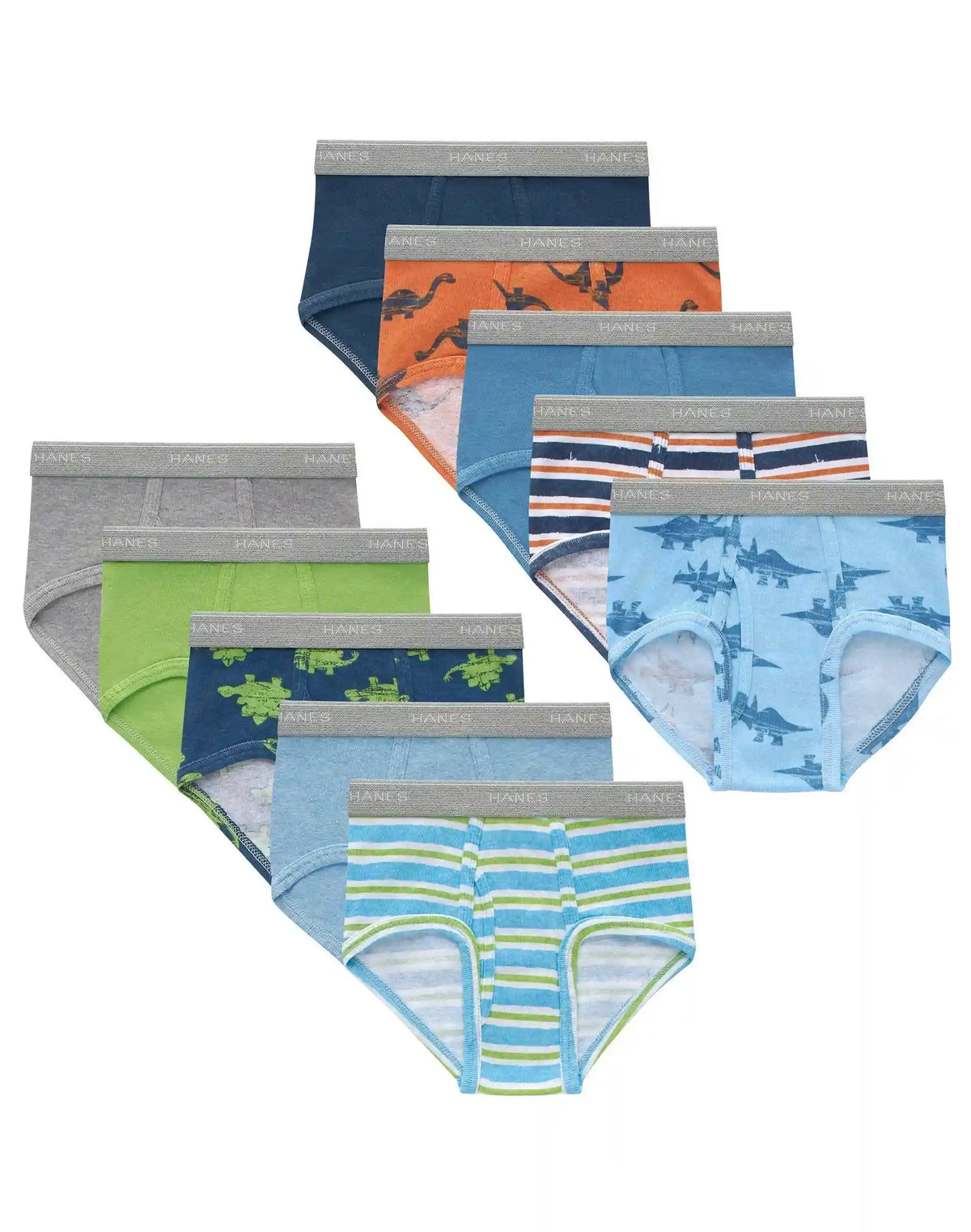 Hanes Toddler Boys' Boxer Underwear Brief, 10-Pack, Cotton