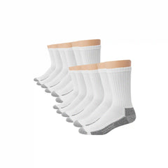 Hanes Work Men's Socks Pack, 12-Pack, Moisture-Wicking Double-Tough Socks