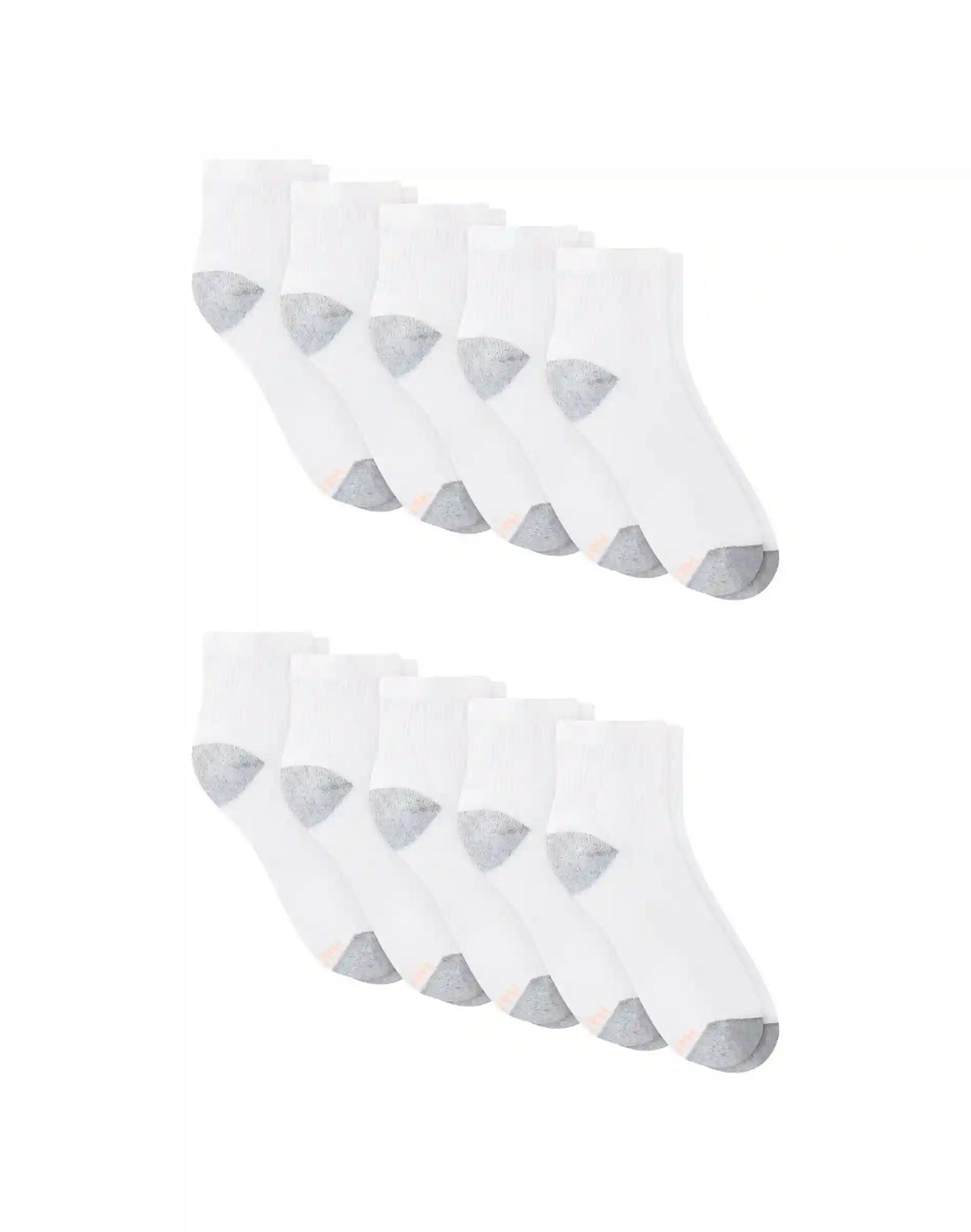 Hanes Women's Athletic Ankle Socks, Full Sole Cushion, Extended Sizes, 10-Pairs