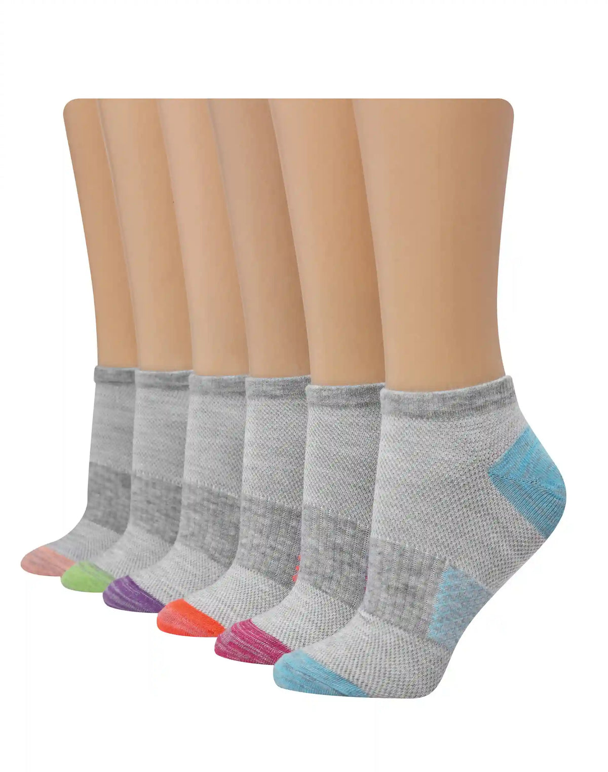 Hanes X-Temp Women's No Show Socks, Extended Sizes, 6-Pairs