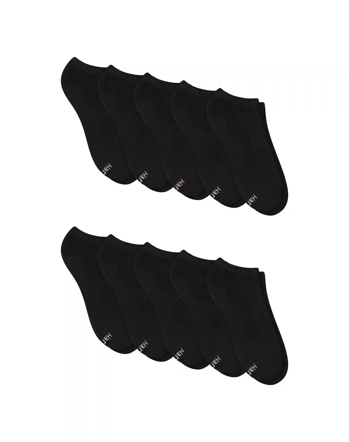 Hanes Women's No Show Socks, Cushioned, Extended Sizes, 10-Pairs