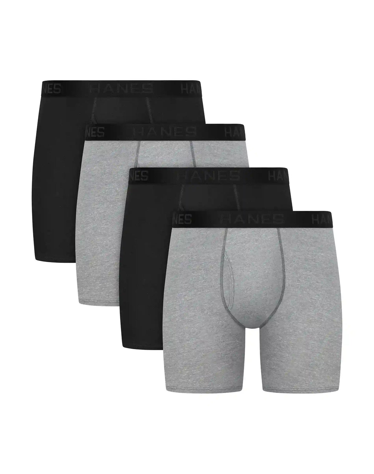 Hanes Ultimate Men's Underwear Boxer Briefs Pack - 4-Pack - ComfortSoft Cotton - Moisture-Wicking