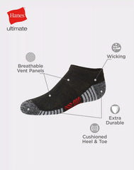 Hanes Ultimate Double Tough Boys' No Show Socks, 10-Pairs