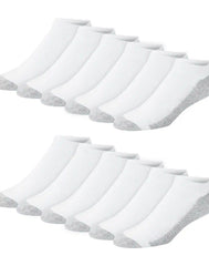 Hanes Double Tough Men's No-Show Socks, Shoe Sizes 6-12, 12-Pairs