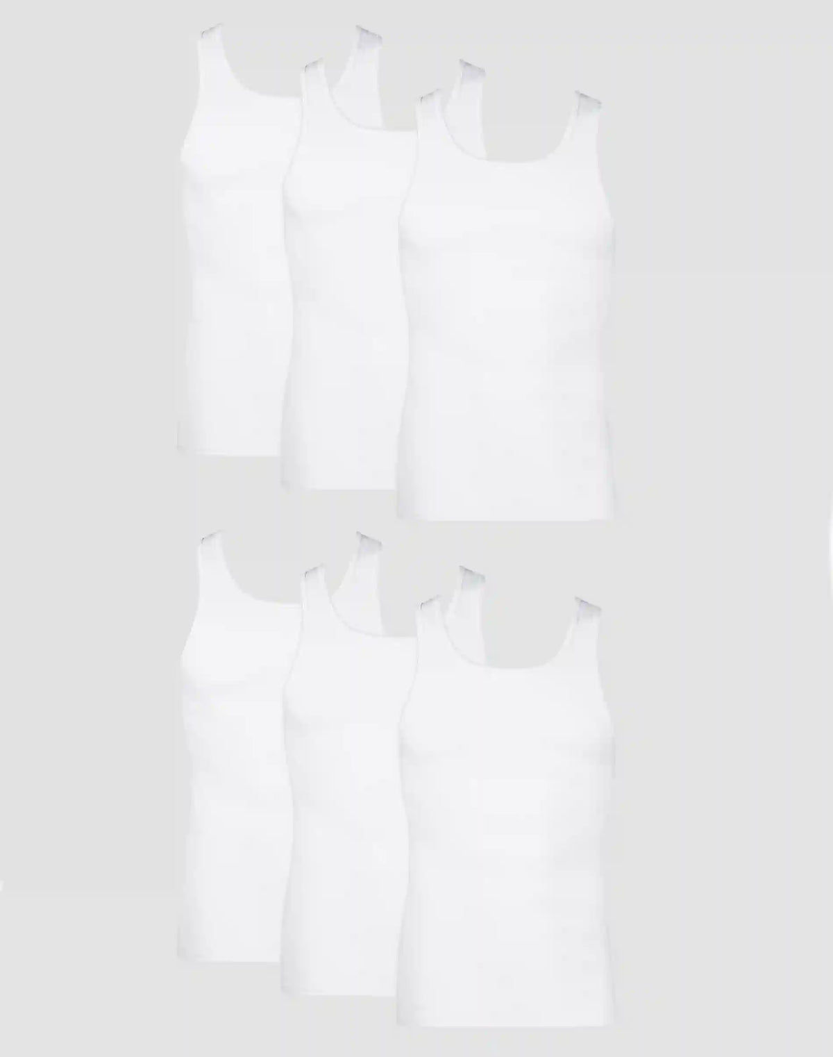 Hanes Men's Cotton Tank Undershirt, Moisture-Wicking, White, 6-Pack