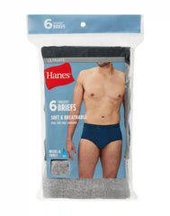 Hanes Ultimate Men's Underwear Briefs Pack - 6-Pack - ComfortSoft Cotton - Moisture-Wicking