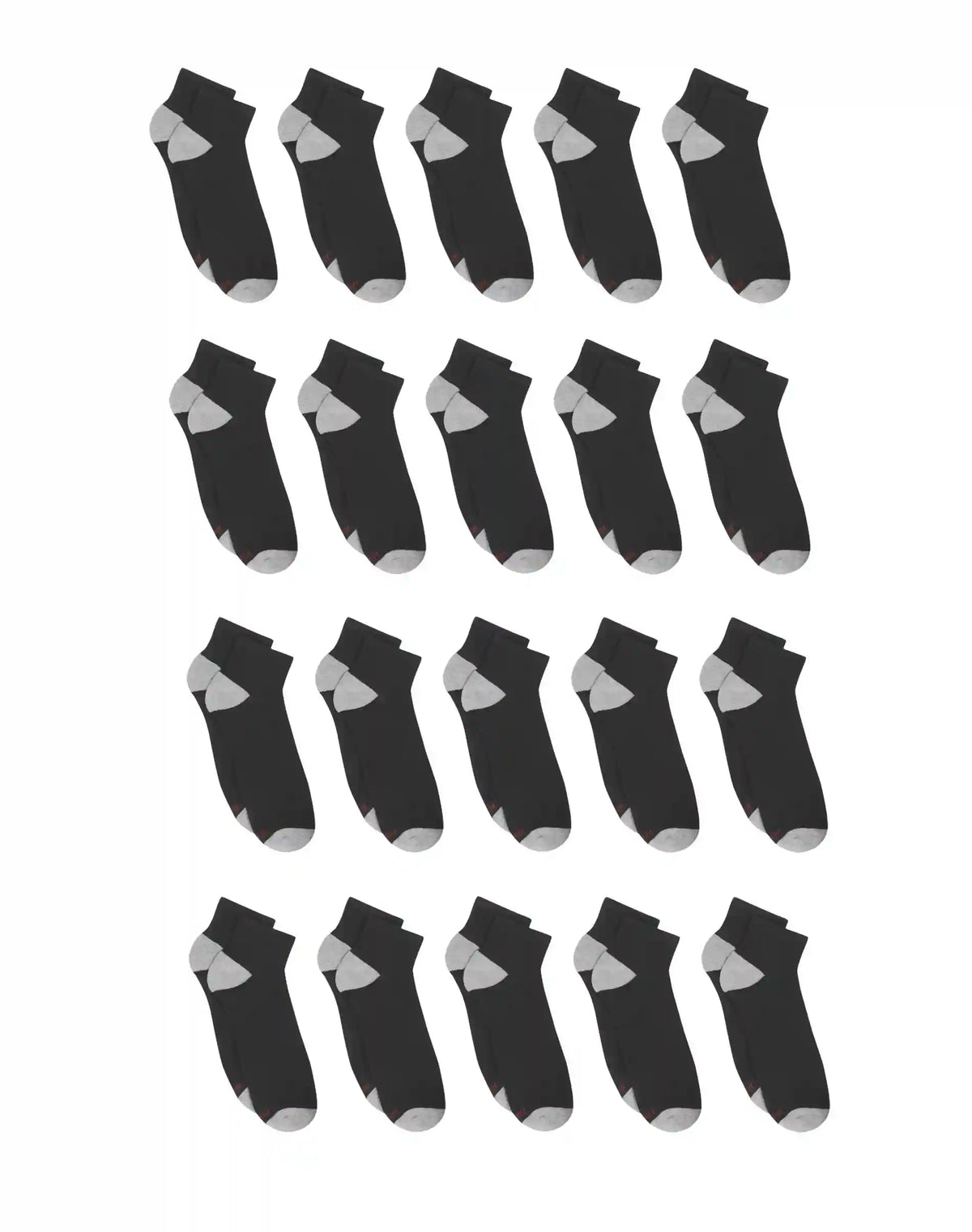 Hanes Men’s Cushioned Ankle Socks Pack, 20 Pairs, Moisture Wicking