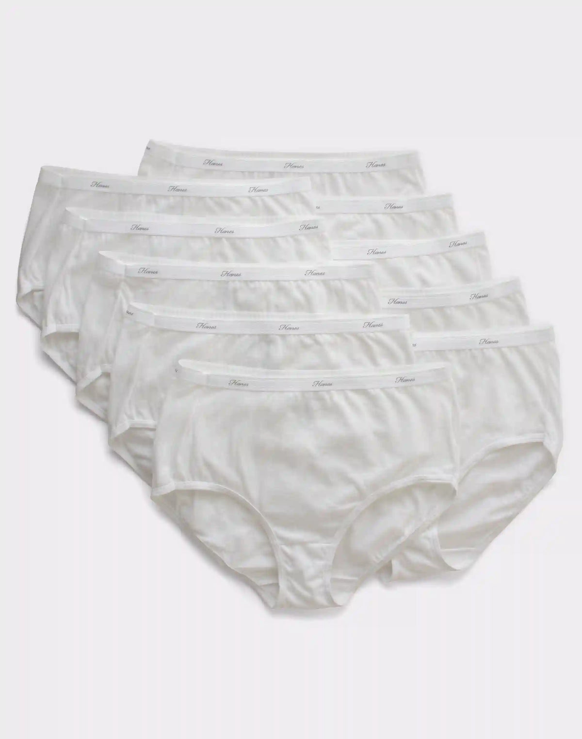 Hanes Women's Breathable Cotton Brief Underwear, White or Assorted, 10-Pack