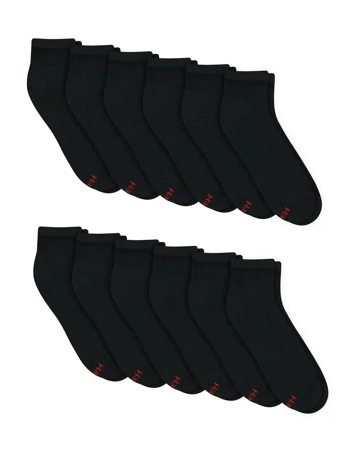 Hanes Double Tough Men's Ankle Socks, Shoe Sizes 6-12, 12-Pairs