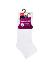 Hanes Moves Women’s Seamless Stretch Ankle Socks, 3 Pairs