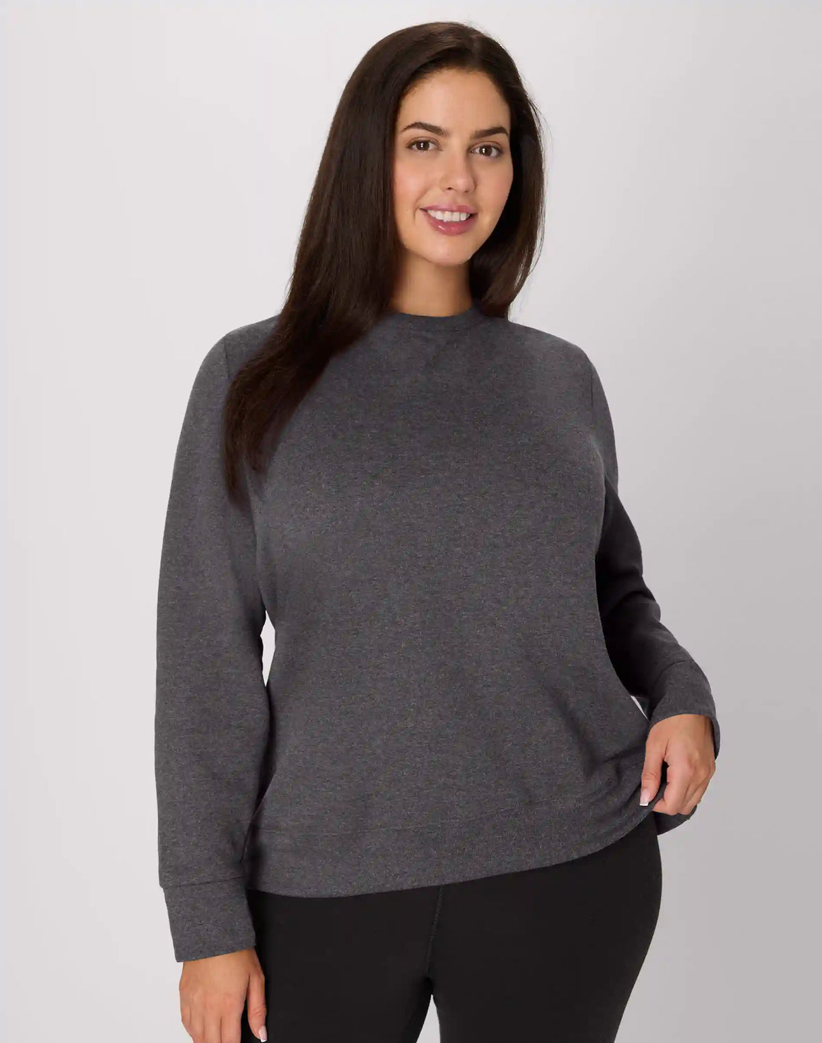Hanes Just My Size EcoSmart Women's Fleece Sweatshirt, V-Notch (Plus Size)