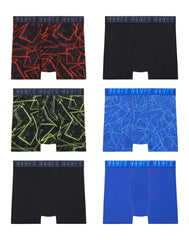 Hanes Moves X-Temp Boys' Underwear Boxer Briefs, 6-Pack, Performance Stretch, Odor Guard