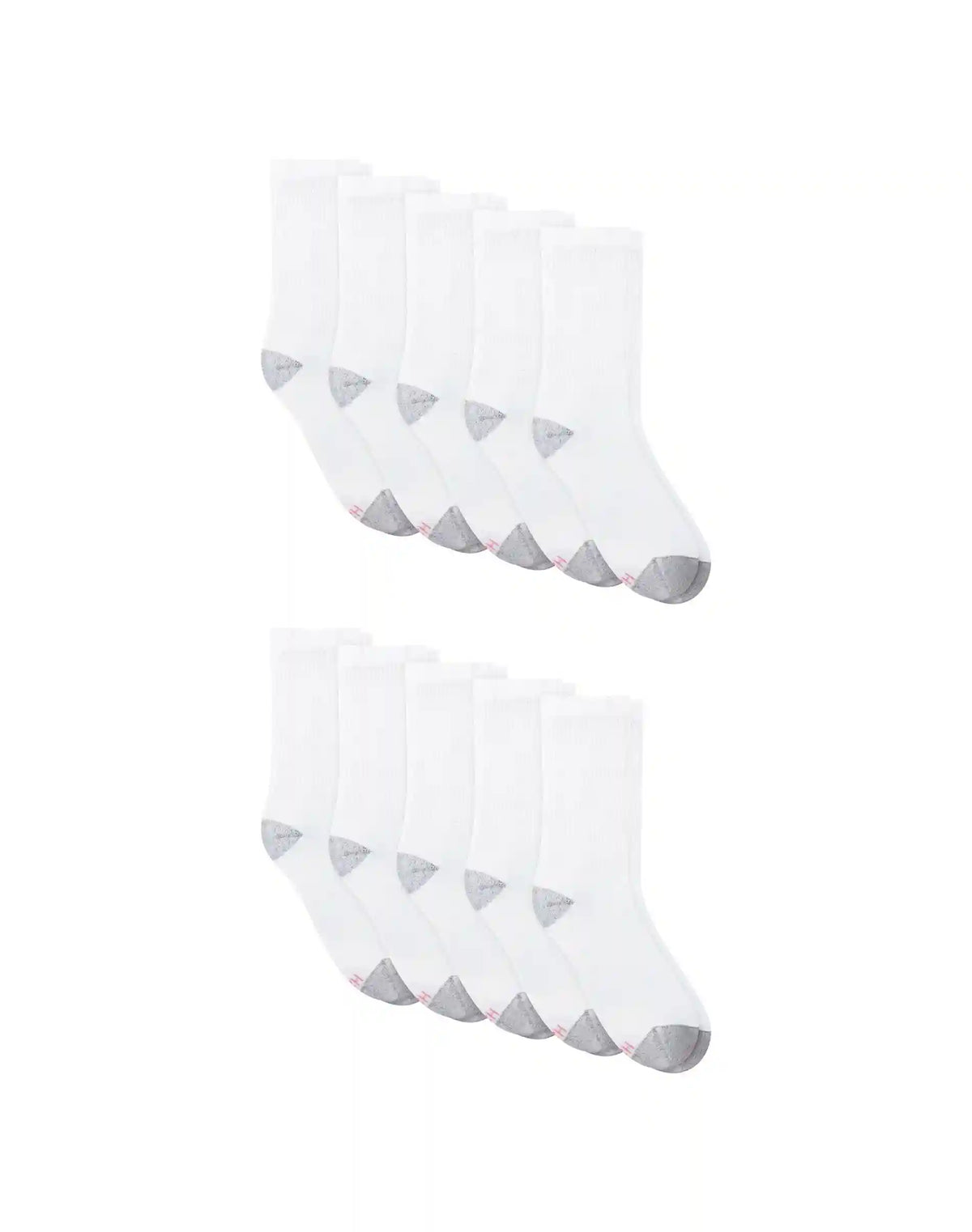 Hanes Women's Crew Socks Pack - 10-Pack - Cushioned - Moisture-Wicking - Shoe Sizes 8-12