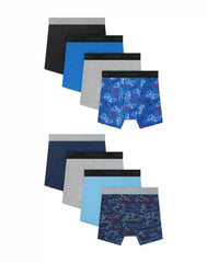 Hanes Boys’ Underwear Boxer Briefs Cotton-Stretch, 8-Pack, Printed