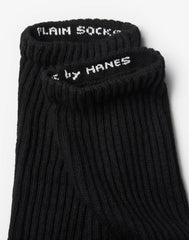 Hanes Unisex Plain Black Socks Pack, 6 Pairs, Crew Socks