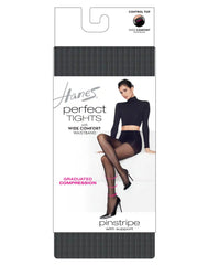 Hanes Perfect Tights with Wide Comfort Waistband, Graduated Compression, Pinstripe