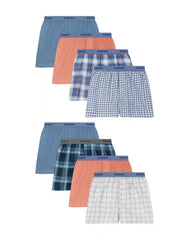 Hanes Boys' Underwear Boxers Pack, 8-Pack, Moisture-Wicking Cotton Blend