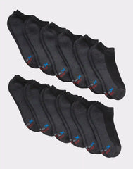 Hanes Men's Cushioned No Show Socks, X-Temp, 12-Pairs