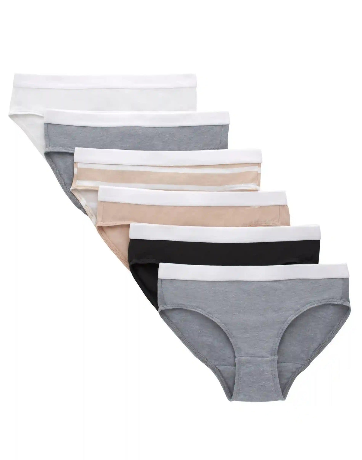 Hanes Originals Girls' Underwear Hipsters, Black & Assorted, 6-Pack