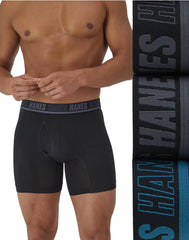 Hanes Ultimate® Moves® Men's Underwear Boxer Briefs Pack – 3-Pack – X-Temp™ Performance Quick-Dry Stretch